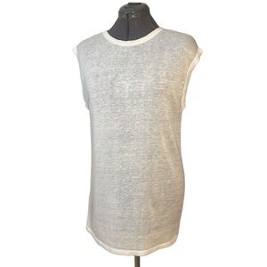 Assembly Label White Linen Sleeveless Knit Top Size 12